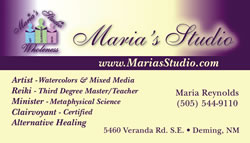Maria's Studio business card front