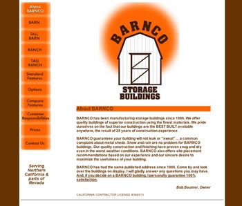 BARNCO's website homepage