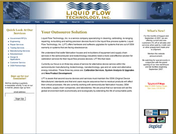 Liquid Flow Technology website home page