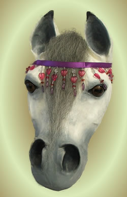 gray arab horse mask
