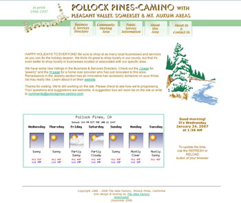 home page of PollockPines-Camino.com