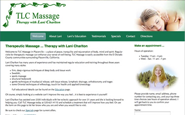 TLC Massage home page